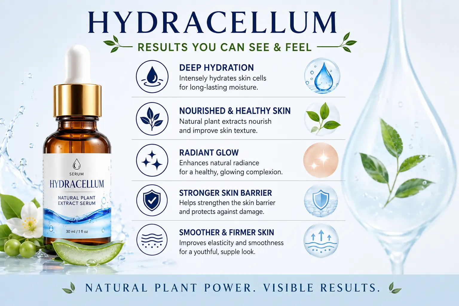 Woman experiencing glowing, flawless skin after using Hydracellum